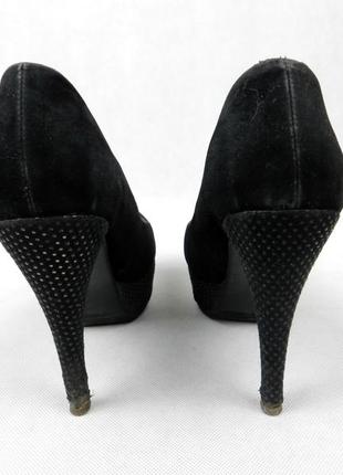 Туфли на высоком каблуке черные замшевые2 фото