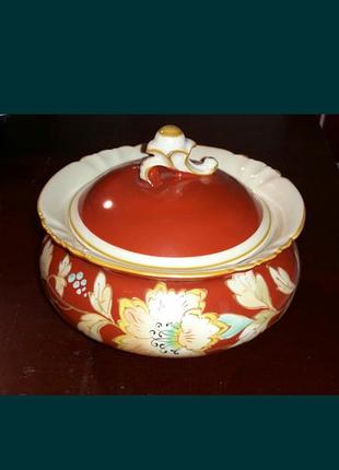 Oscar schlegelmilch супница антиквариат красная старинная оскар посуд