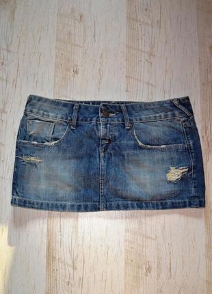 Джинсова міні-спідниця zara 3