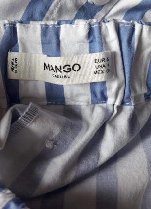 Смугаста блузка з відкритими плечима mango3 фото