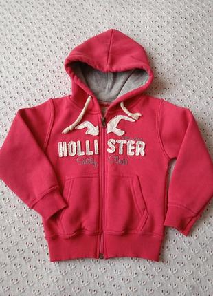 Тепла толстовка hollister з капюшоном для дівчинки олімпійка кофта с начесом теплая