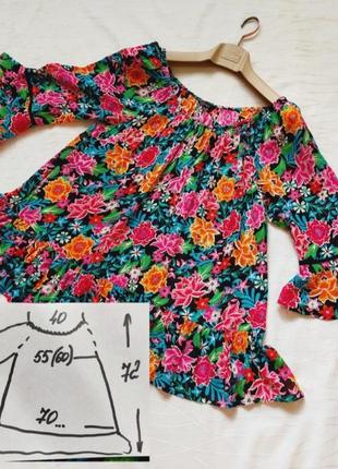 Яскрава блуза,туніка,квітковий принт2 фото