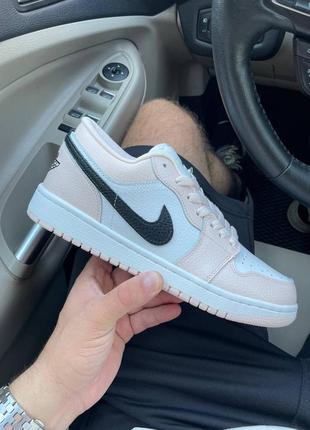 Женские кроссовки nike air jordan 1 low white pink 36-37-38-39-40-41