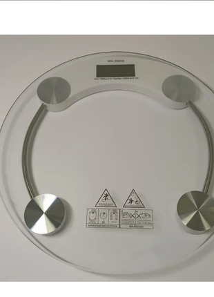 Весы электронные стеклянные напольные круглые, ваги підлогові personal scale1 фото