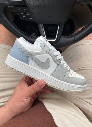 Женские кроссовки nike air jordan 1 low white grey 36-37-38-39-40-41