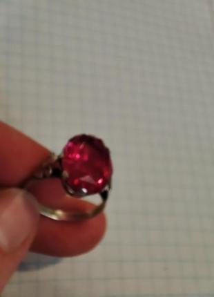 Кольцо с крупным рубином, времён ссср3 фото