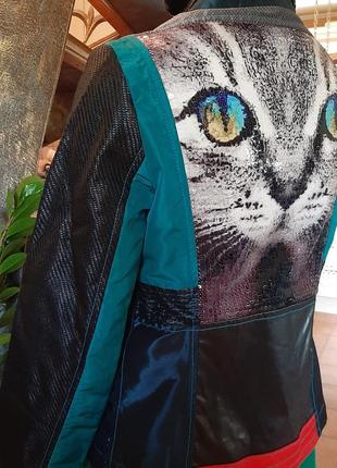 Куртка ветровка   жакет косуха desigual с принтом кота7 фото