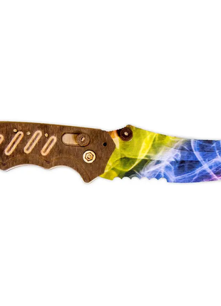 Деревянный раскладной нож флип в раскраске мраморный градиент1 фото