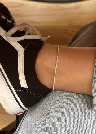 Браслет на ногу анклет серебро 925, жіночий браслет на ногу срібло9 фото