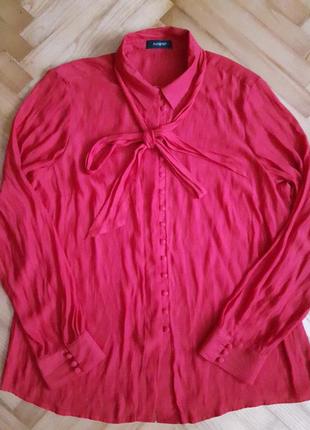 Шикарна шифонова блуза з бантом від marks&spencer! p.-16! батал
