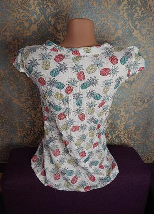 Красива ніжна жіноча блуза футболка ананас 🍍 блузка блузочка р. s/m3 фото