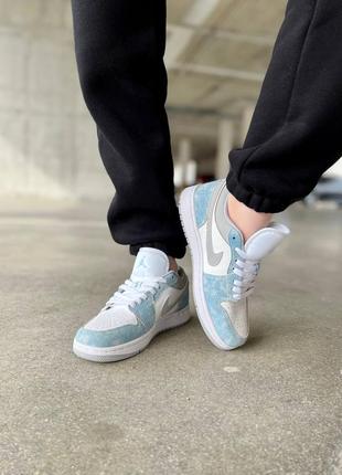 Женские кроссовки nike air jordan 1 low blue grey 36-37-38-40-413 фото