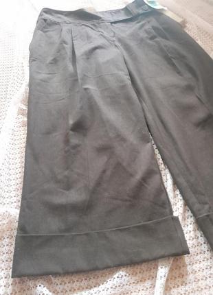 Стильні широкі коричневі вкорочені брюки marks&spencer3 фото