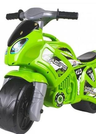 Толокар мотоцикл технок зеленый