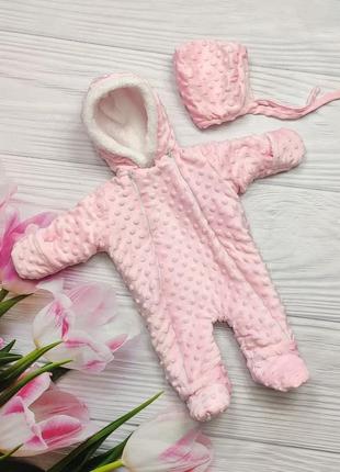 Комбінезон з шапочкою плюш+махра