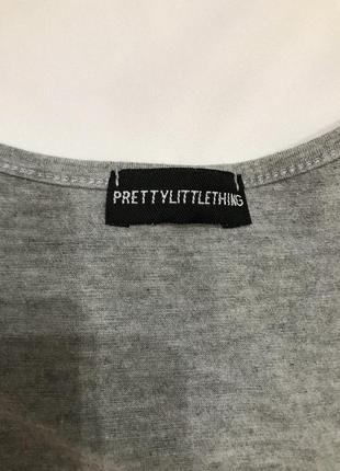 Боді prettylittlething, боди, сіре боді, базове боді2 фото