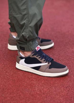 Кросівки чоловічі travis scott x air jordan 1 low mocha/кроссовки ...