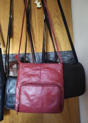 Debenhams шкіряна брендова сумочка жіноча кроссбоді чернз плече червона кожаная красная сумка женская5 фото