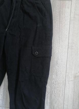 Джинси жіночі чорні джоггери з карманами на зав'язці2 фото