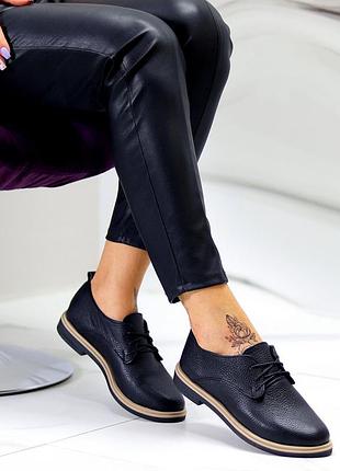 14814 новинка! жіночі туфлі на шнурівці-натуральна шкіра