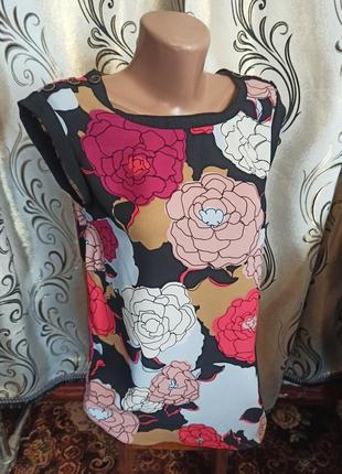 Летняя блуза в цветочный принт с удлиненной спинкой next2 фото