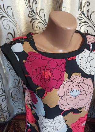 Летняя блуза в цветочный принт с удлиненной спинкой next3 фото
