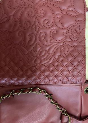 Promod красива сумочка шляхетного кольору бордо9 фото