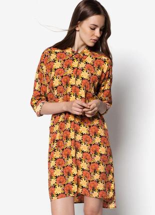 Сочное платье topshop marigold printed belted shirt dress1 фото