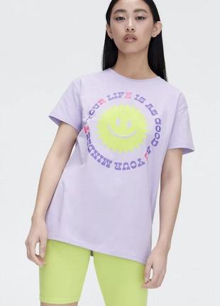 Футболка сиреневая cropp l