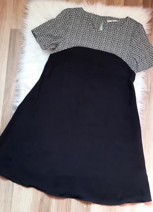 2 вещи по цене 1. свободное черно-белое миди платье трапеция tu, можно как платье для беременных