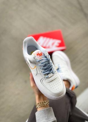 Кросівки nike air force 1 shadow white orange2 фото