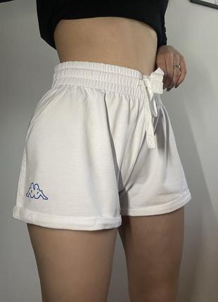 Kappa шорті висока посадка спортивні котонові sport casual big logo