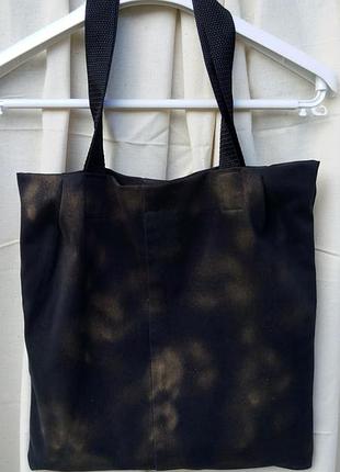 Черная экосумка с золотом