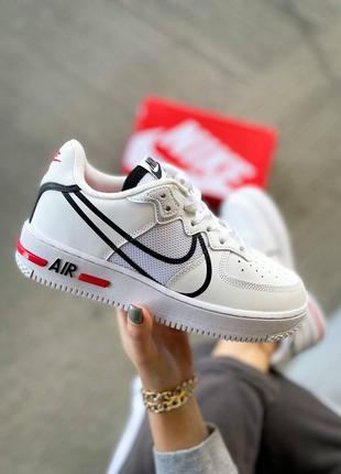 Кросівки nike air force 1 react white1 фото