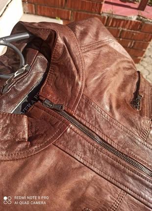 Куртка из натуральной кожи наппа большой размер vera pelle made in italy3 фото