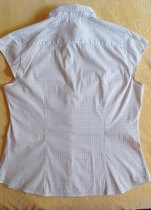 Лёгкая летняя белая х/б рубашка с коротким рукавом h&m индонезия, р. 50-52, eur 443 фото