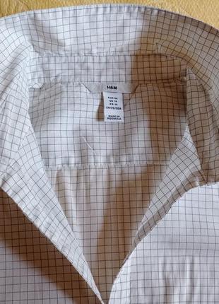 Лёгкая летняя белая х/б рубашка с коротким рукавом h&m индонезия, р. 50-52, eur 446 фото