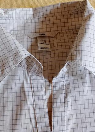 Лёгкая летняя белая х/б рубашка с коротким рукавом h&m индонезия, р. 50-52, eur 447 фото