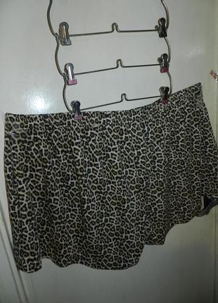 Натуральні,трикотажні,леопардові шорти з кишенями,рідкісного розміру,мега батал,h&m3 фото