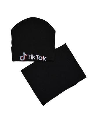 Набор (шапка и хомут) детский 6-36 месяцев tik tok 48/52