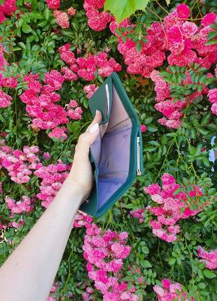 Жіночий зелений гаманець / женский зеленый кошелек5 фото