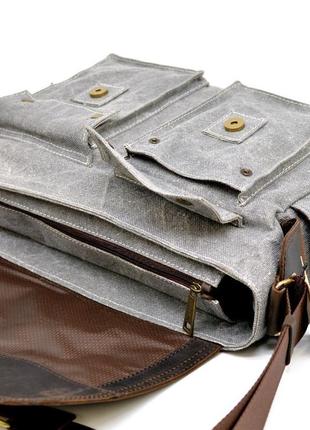 Чоловіча сумка мікс тканини канвас і шкіри rgj-6690-4lx tarwa9 фото