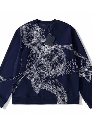 Світшот з принтом в квіти louis vuitton чорного кольору