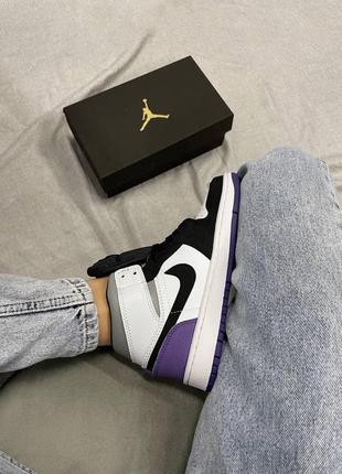 Жіночі кросівки nike air jordan 1 retro varcity purple /  женские кроссовки найк аир джордан2 фото
