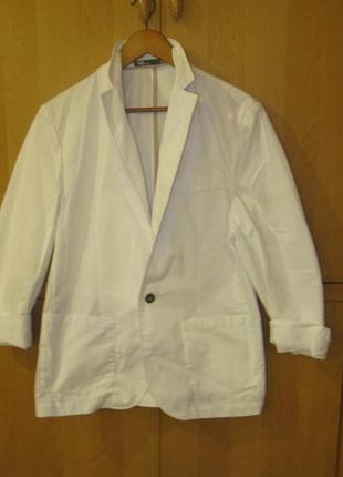 Белый хлопковый пиджак 48 размера3 фото