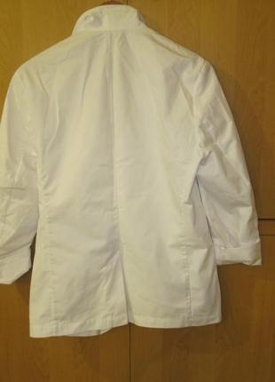 Белый хлопковый пиджак 48 размера4 фото