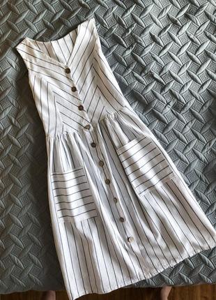 Лляний сарафан плаття сукня льон1 фото