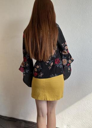 Блуза квіткового принта на запах5 фото