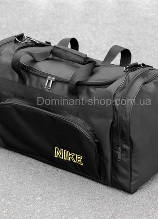 Большая дорожная спортивная сумка nike biz yellow черная тканевая на 60 литров для путешествий командировок8 фото