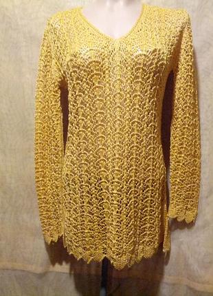 Ажурный шелковый джемпер,туника,46-50разм.